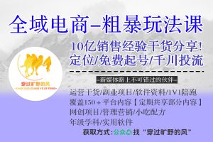 全域电商-粗暴玩法课：10亿销售经验干货分享!定位/免费起号/千川投流