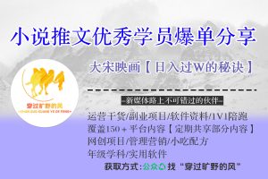 小说推文优秀学员爆单分享-大宋映画【日入过W的秘诀】