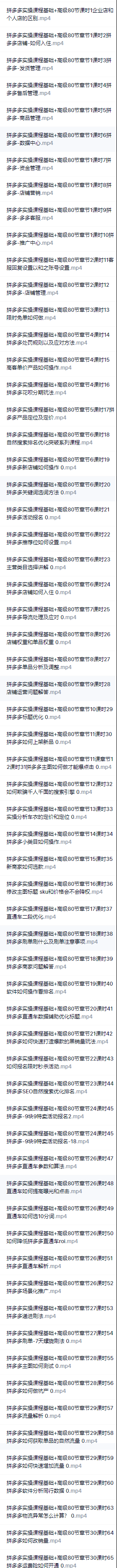 64节拼多多实操课程【基础课+高级课】插图1 64节拼多多实操课程【基础课+高级课】插图1
