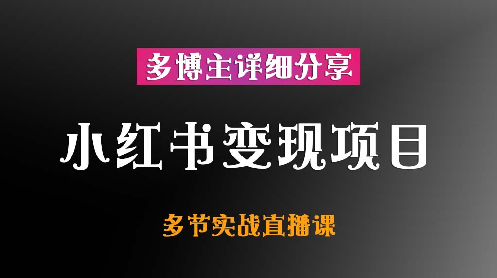 小红书变现项目【多博主详细分享】