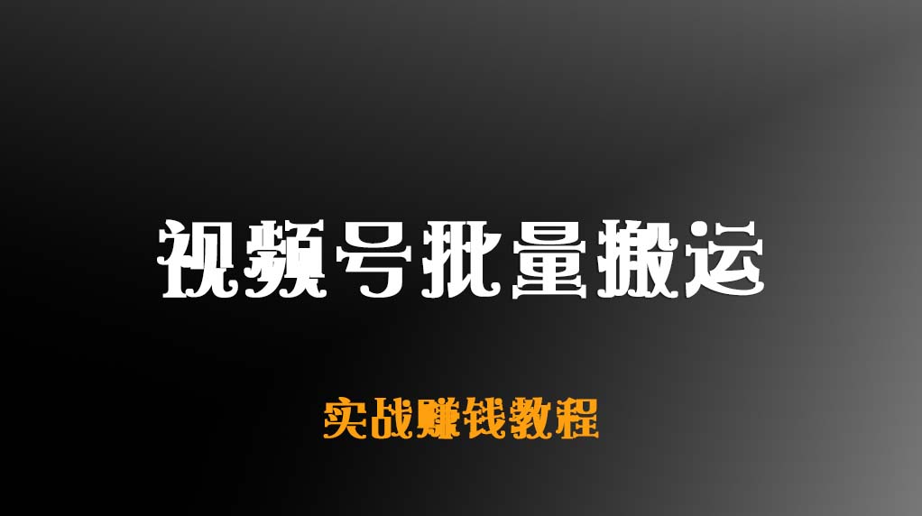 视频号批量搬运实战赚钱教程插图