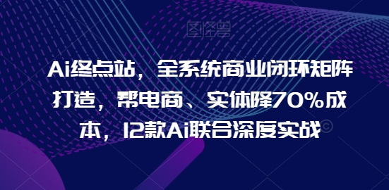 Ai终点站,全系统商业闭环矩阵打造,帮电商、实体降70%成本,12款Ai联合深度实战【0906更新】插图 Ai终点站,全系统商业闭环矩阵打造,帮电商、实体降70%成本,12款Ai联合深度实战【0906更新】