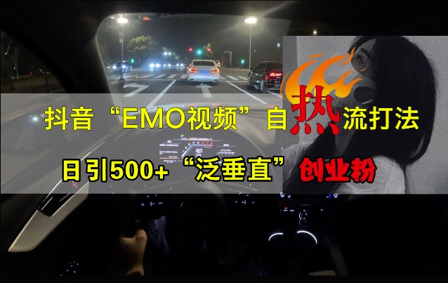 抖音EMO视频自热打法,日引500+“泛垂直”创业粉插图 抖音EMO视频自热打法,日引500+“泛垂直”创业粉
