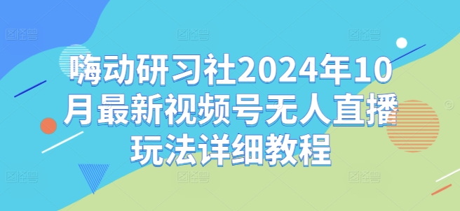 嗨动研习社2024年10月最新视频号无人直播玩法详细教程插图 嗨动研习社2024年10月最新视频号无人直播玩法详细教程