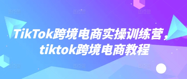 TikTok跨境电商实操训练营,tiktok跨境电商教程插图 TikTok跨境电商实操训练营,tiktok跨境电商教程