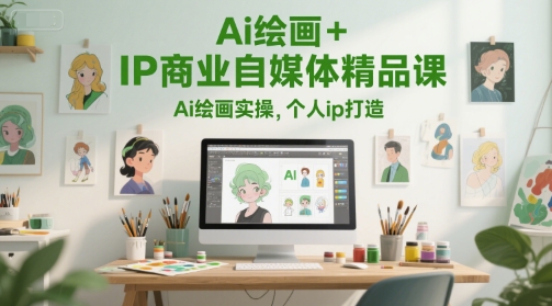 Ai绘画+IP商业自媒体精品课,Ai绘画实操,个人ip打造插图 Ai绘画+IP商业自媒体精品课,Ai绘画实操,个人ip打造