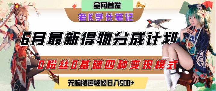 6月份最新得物创作者分成计划2.0玩法,0粉丝0基础四种模式变现,从隐蔽渠道无脑搬运,日入2张插图 6月份最新得物创作者分成计划2.0玩法,0粉丝0基础四种模式变现,从隐蔽渠道无脑搬运,日入2张