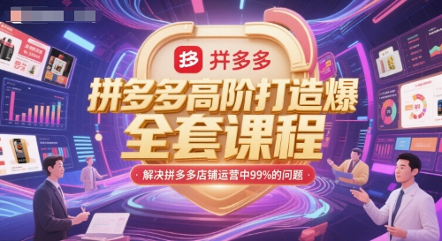 拼多多高阶打造爆款全套课程,解决拼多多店铺运营中99%的问题插图 拼多多高阶打造爆款全套课程,解决拼多多店铺运营中99%的问题