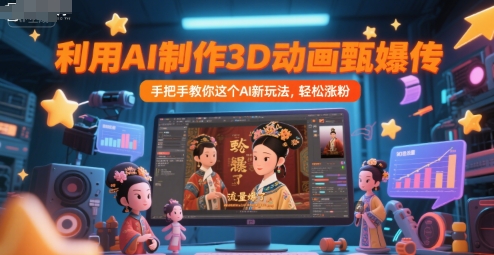 利用AI制作3D动画甄嬛传,流量爆了,手把手教你这个AI新玩法,轻松涨粉插图 利用AI制作3D动画甄嬛传,流量爆了,手把手教你这个AI新玩法,轻松涨粉