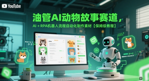 油管AI动物故事赛道,AI+RPA机器人流程自动化制作素材【保姆级教程】插图 油管AI动物故事赛道,AI+RPA机器人流程自动化制作素材【保姆级教程】