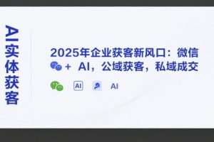 AI实体获客，2025年企业获客新风口：微信+ AI，公域获客，私域成交