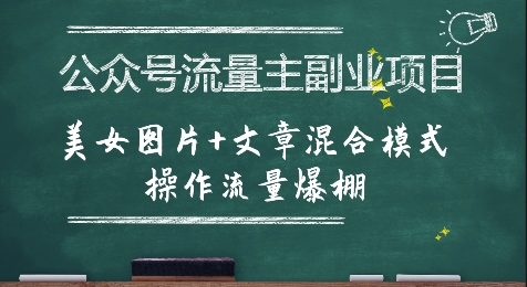 公众号流量主副业项目,美女图片+文章混合模式操作流量爆棚插图 公众号流量主副业项目,美女图片+文章混合模式操作流量爆棚