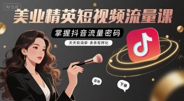 美业精英短视频流量课,掌握抖音流量密码,天天有询单,条条有转化插图 美业精英短视频流量课,掌握抖音流量密码,天天有询单,条条有转化