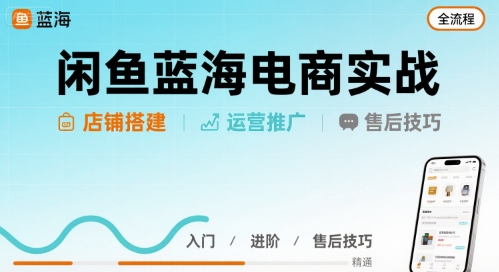 闲鱼蓝海电商实战,店铺搭建运营售后全流程插图 闲鱼蓝海电商实战,店铺搭建运营售后全流程