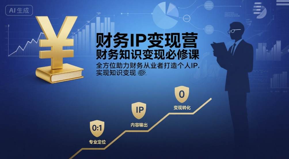 财务IP变现营，财务知识变现必修课，全方位助力财务从业者打造个人IP，实现知识变现