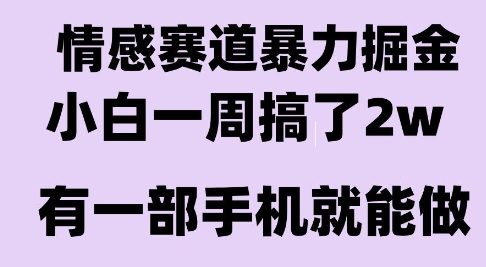 情感暴力掘金项目,新人操作一周挣了2W,长期稳定小白可做【揭秘】插图 情感暴力掘金项目,新人操作一周挣了2W,长期稳定小白可做【揭秘】