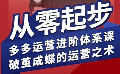 拼多多运营进阶系统课,从零起步,多多运营进阶体系课,破茧成蝶的运营之术插图 拼多多运营进阶系统课,从零起步,多多运营进阶体系课,破茧成蝶的运营之术