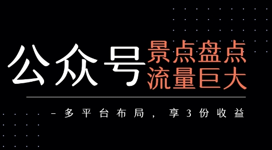 公众号流量主-景点盘点 流量巨大 多平台布局享3份收益插图 公众号流量主-景点盘点 流量巨大 多平台布局享3份收益