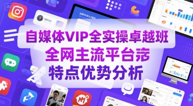 自媒体VIP全实操卓越班,全网主流平台特点优势分析插图 自媒体VIP全实操卓越班,全网主流平台特点优势分析