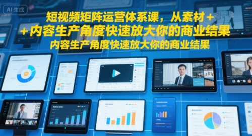 短视频矩阵运营体系课,从素材+内容生产角度快速放大你的商业结果插图 短视频矩阵运营体系课,从素材+内容生产角度快速放大你的商业结果