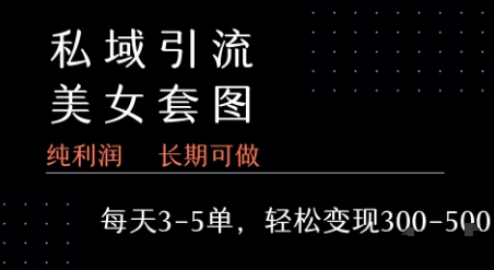 私域卖套图每天3-5单   每单利润99-2张+