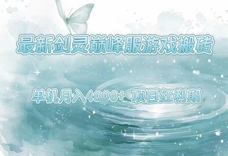 最新剑灵巅峰服游戏搬砖,项目红利期,单机稳定月入4k+操作简单好上手【揭秘】插图 最新剑灵巅峰服游戏搬砖,项目红利期,单机稳定月入4k+操作简单好上手【揭秘】