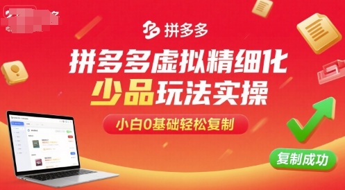 拼多多虚拟精细化少品玩法实操,小白0基础轻松复制插图 拼多多虚拟精细化少品玩法实操,小白0基础轻松复制