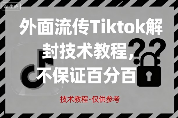 外面流传Tiktok解封技术教程,不保证百分百,具体自测插图 外面流传Tiktok解封技术教程,不保证百分百,具体自测