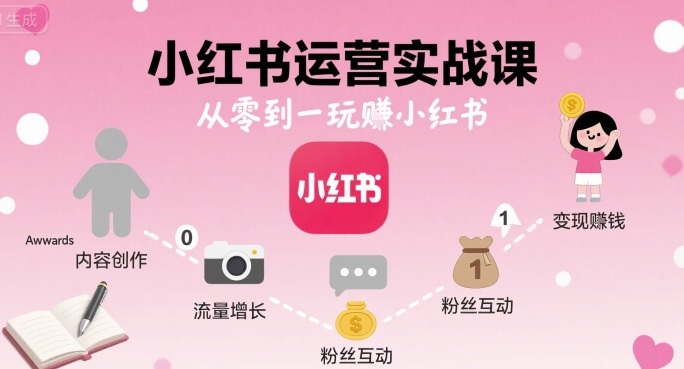 小红书运营实战课,从零到一玩賺小红书插图 小红书运营实战课,从零到一玩賺小红书