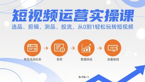 短视频运营实操课,选品、剪辑、测品、投流,从0到1轻松玩转短视频插图 短视频运营实操课,选品、剪辑、测品、投流,从0到1轻松玩转短视频