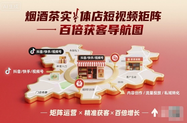 烟酒茶实体店短视频矩阵百倍获客导航图插图 烟酒茶实体店短视频矩阵百倍获客导航图