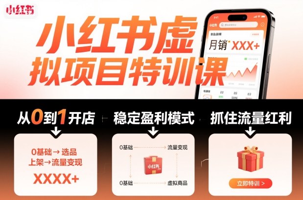 小红书虚拟项目特训课,帮你从0到1打造稳定盈利的店铺,抓住流量红利(更新9月)插图 小红书虚拟项目特训课,帮你从0到1打造稳定盈利的店铺,抓住流量红利(更新9月)