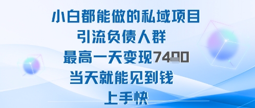 2025年小白都能做的私域项目引流负债人群最高一天变现1k+高变现难度低当天就能见到钱上手快插图 2025年小白都能做的私域项目引流负债人群最高一天变现1k+高变现难度低当天就能见到钱上手快
