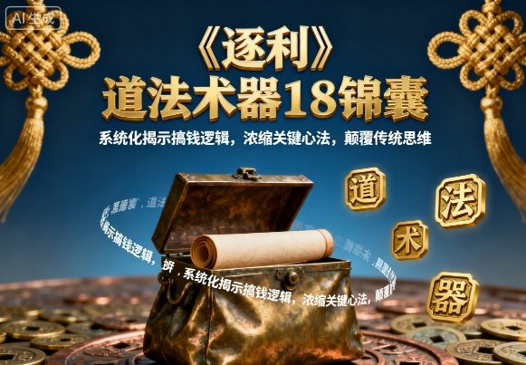 《逐利》道法术器18锦囊,系统化揭示搞钱逻辑,浓缩关键心法,颠覆传统思维插图 《逐利》道法术器18锦囊,系统化揭示搞钱逻辑,浓缩关键心法,颠覆传统思维