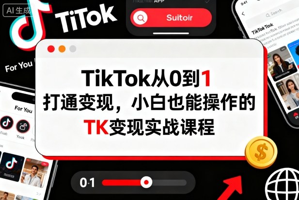 TikTok从0到1打通变现,小白也能操作的TK变现实战课程插图 TikTok从0到1打通变现,小白也能操作的TK变现实战课程