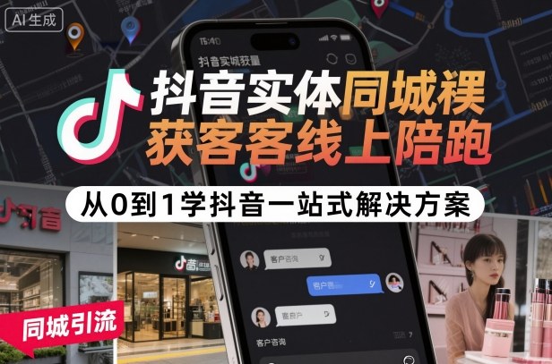抖音实体同城获客线上陪跑,从0到1学抖音一站式解决方案插图 抖音实体同城获客线上陪跑,从0到1学抖音一站式解决方案