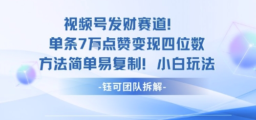 视频号发财赛道单条7W点赞变现四位数方法简单易复制小白玩法插图 视频号发财赛道单条7W点赞变现四位数方法简单易复制小白玩法