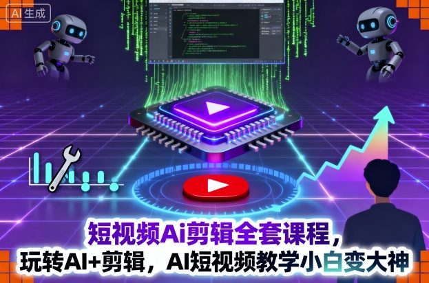 短视频Ai剪辑全套课程,玩转AI+剪辑,AI短视频教学小白变大神插图 短视频Ai剪辑全套课程,玩转AI+剪辑,AI短视频教学小白变大神