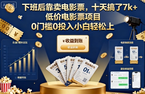 下班后靠卖电影票,十天搞了7k+,低价电影票项目,0门槛0投入小白轻松上手【揭秘】插图 下班后靠卖电影票,十天搞了7k+,低价电影票项目,0门槛0投入小白轻松上手【揭秘】