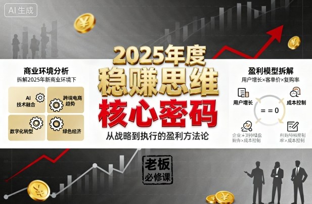 2025年度稳賺思维老板创业营,拆解2025年新商业环境下,企业实现持续盈利的核心密码插图 2025年度稳賺思维老板创业营,拆解2025年新商业环境下,企业实现持续盈利的核心密码