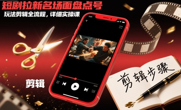 短剧拉新名场面盘点号玩法剪辑全流程,详细实操课插图 短剧拉新名场面盘点号玩法剪辑全流程,详细实操课
