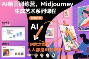 AI绘画训练营，Midjourney生成艺术系列课程，人人都是AI艺术家
