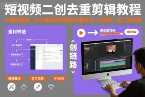 短视频二创去重剪辑教程，从素材筛选、AI工具运用到智能去重技巧，打造独一无二的内容