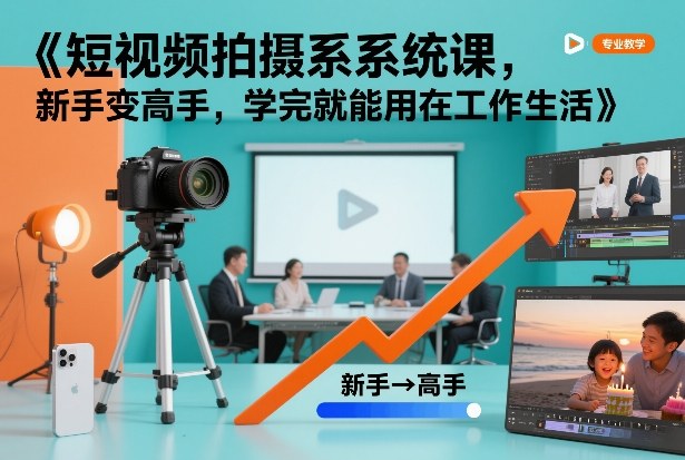 短视频拍摄系统课,新手变高手,学完就能用在工作生活插图 短视频拍摄系统课,新手变高手,学完就能用在工作生活