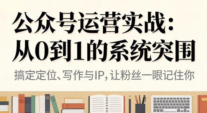 公众号运营实战,从定位到变现的全流程,从0到1的系统突围插图 公众号运营实战,从定位到变现的全流程,从0到1的系统突围