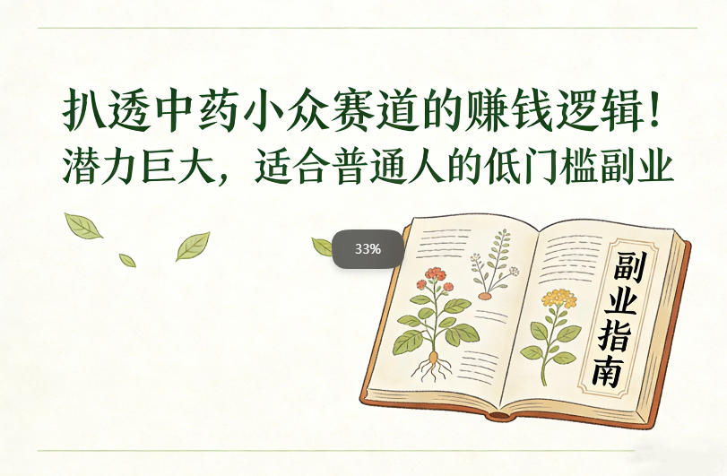 扒透中药小众赛道的賺米逻辑,潜力巨大,适合普通人的低门槛副业插图 扒透中药小众赛道的賺米逻辑,潜力巨大,适合普通人的低门槛副业