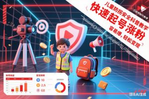 儿童防拐安全科普知识视频制作教学，快速起号涨粉，容易爆，轻松变现