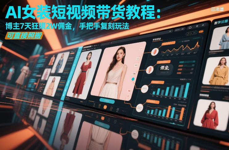AI女装短视频带货教程:博主7天狂賺2W佣金,手把手复刻玩法,可直接照搬插图 AI女装短视频带货教程:博主7天狂賺2W佣金,手把手复刻玩法,可直接照搬