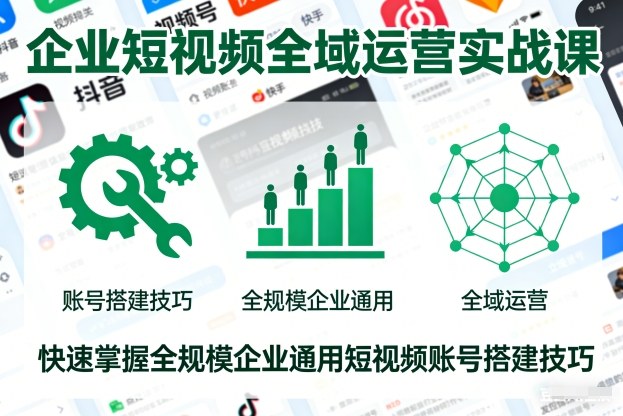 企业短视频全域运营实战课,快速掌握全规模企业通用短视频账号搭建技巧插图 企业短视频全域运营实战课,快速掌握全规模企业通用短视频账号搭建技巧