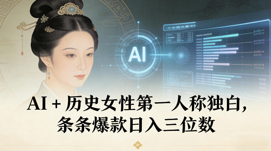 AI+历史女性第一人称独白,条条爆款日入三位数插图 AI+历史女性第一人称独白,条条爆款日入三位数